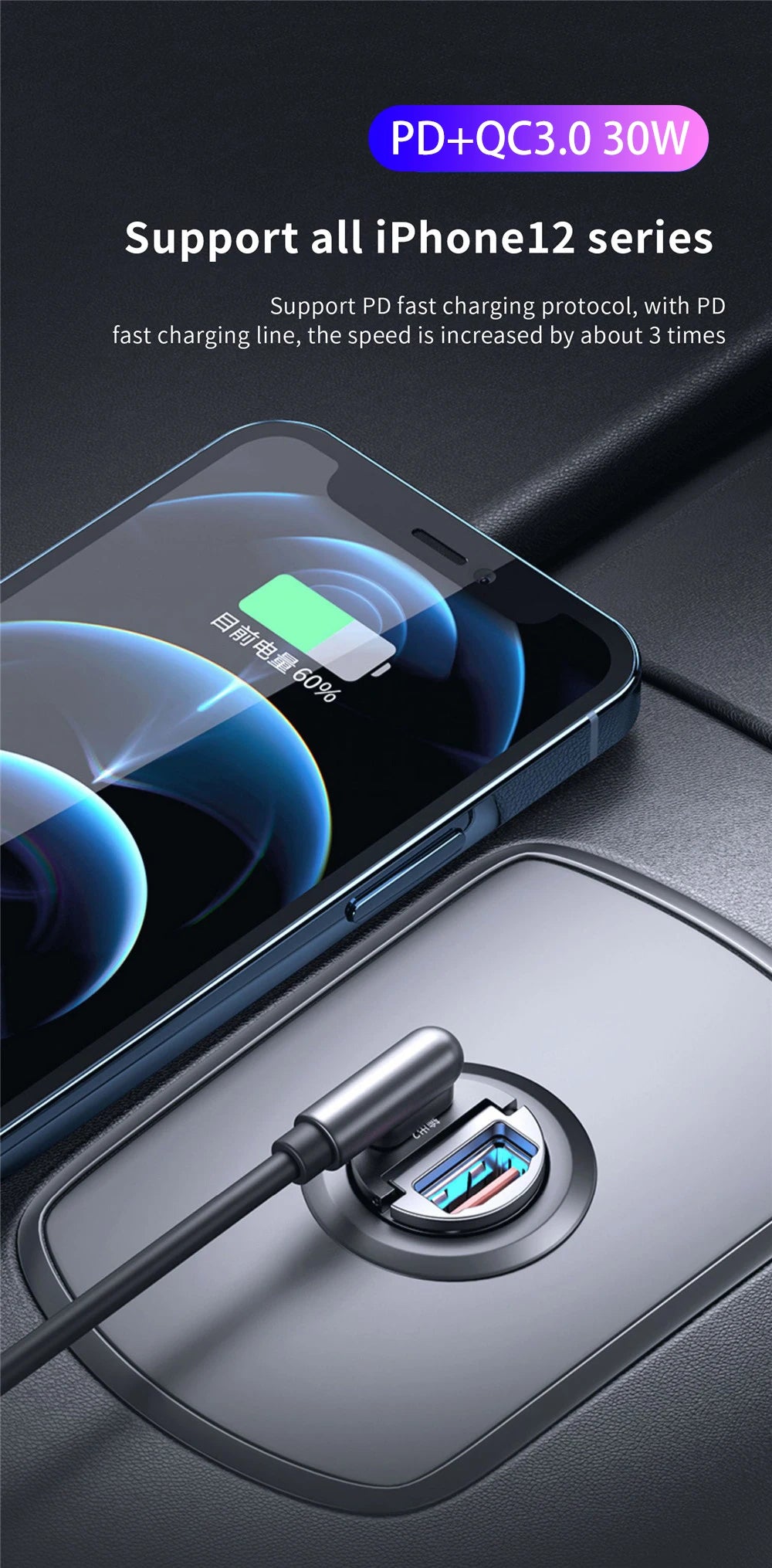 VoltDrive 200W PD Mini Car Fast Charger