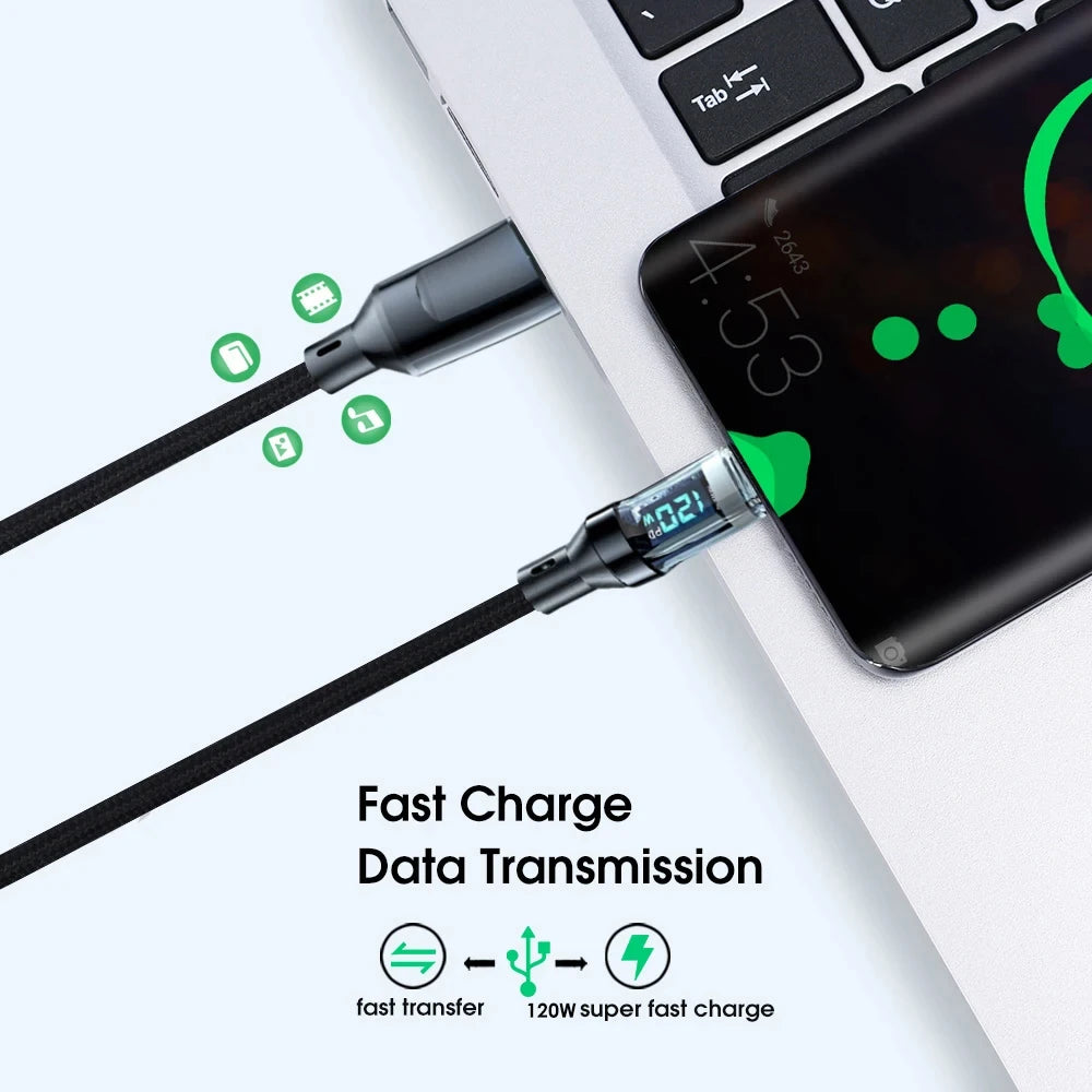 PowerSync 120W LED Display Fast Charging USB Cable