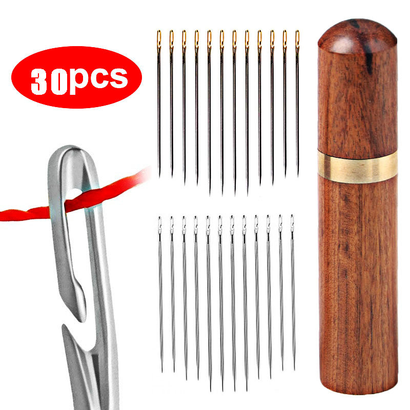 NeedleVault Auto Self-Threading Sewing Needle Set — 30 Pack