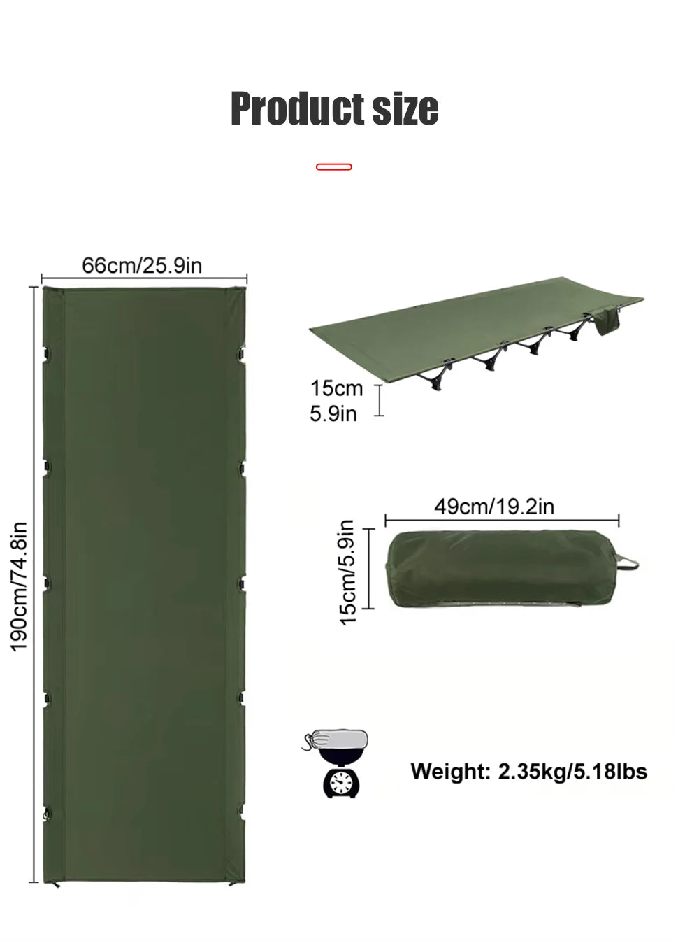 CampCot Ultralight Portable Folding Camp Bed