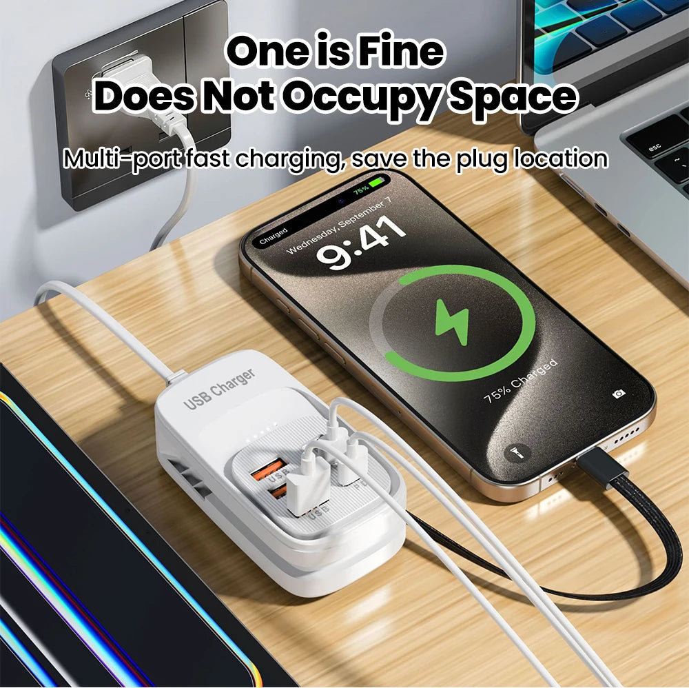 ChargeHub 6-in-1 USB Power Strip — 3PD Fast Charge