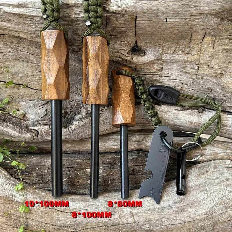 FlintStrike Magnesium Fire Starter Rod with Leather Strap