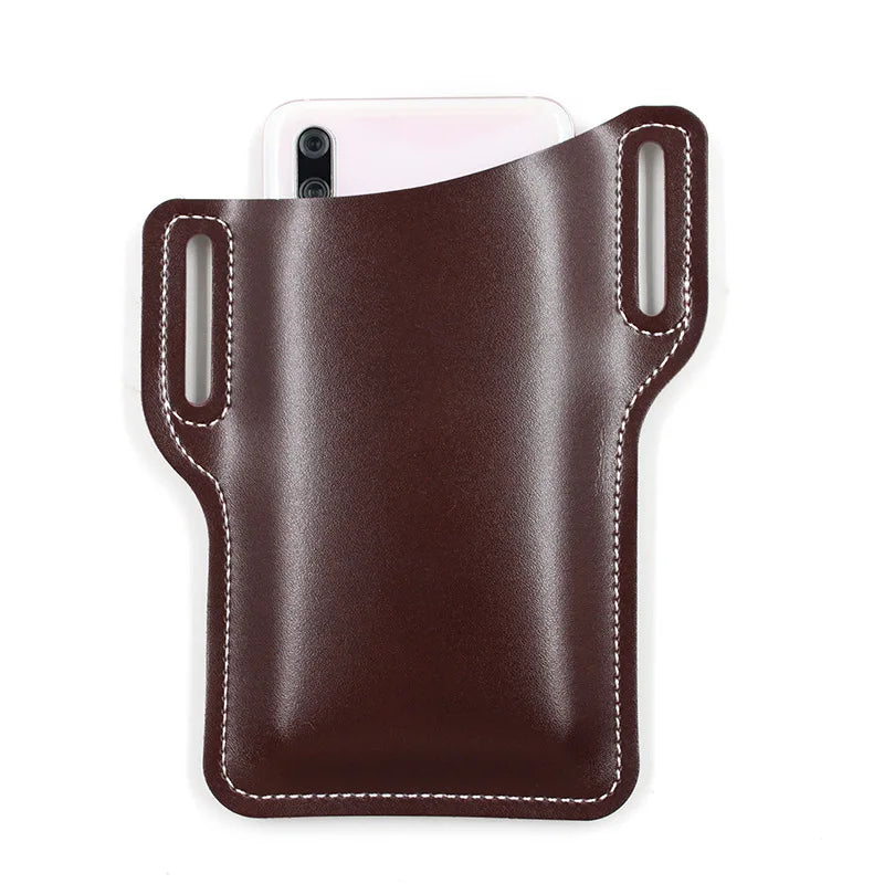 HipVault Leather Cell Phone Belt Holster & Waist Pouch