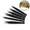 PrecisionGrip 6-Piece ESD Anti-Static Stainless Tweezers Set