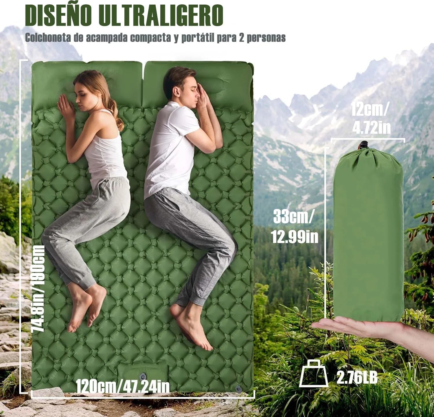 DualRest Ultrawide Inflatable Camping Sleeping Pad