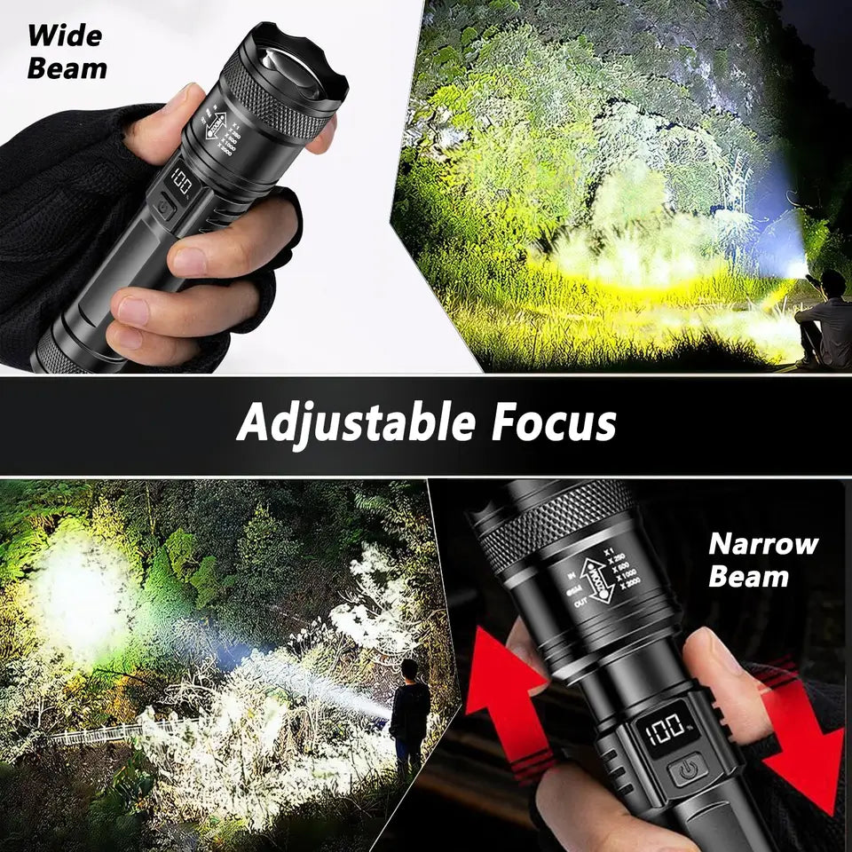 StormBeam 2000 Lumen Tactical Flashlight | USB-C Rechargeable