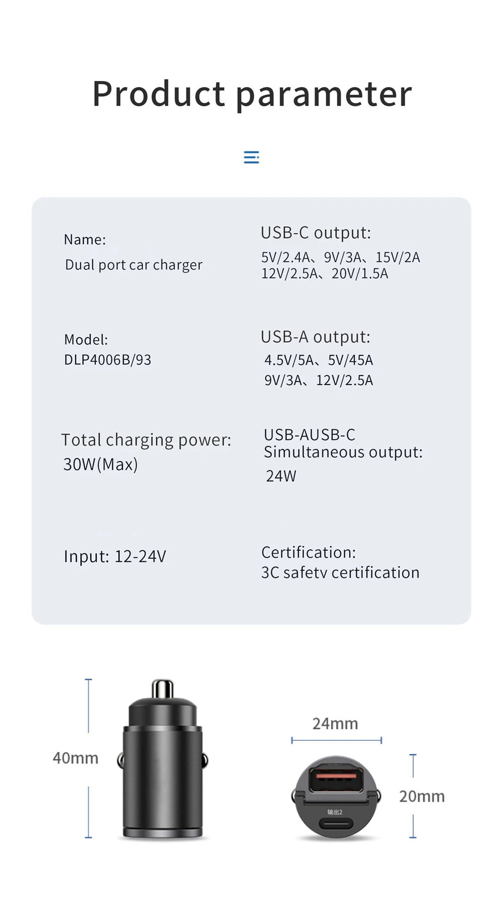 VoltDrive 200W PD Mini Car Fast Charger