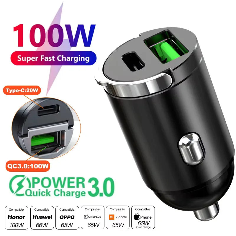 VoltDrive 200W PD Mini Car Fast Charger