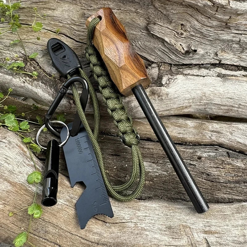 FlintStrike Magnesium Fire Starter Rod with Leather Strap
