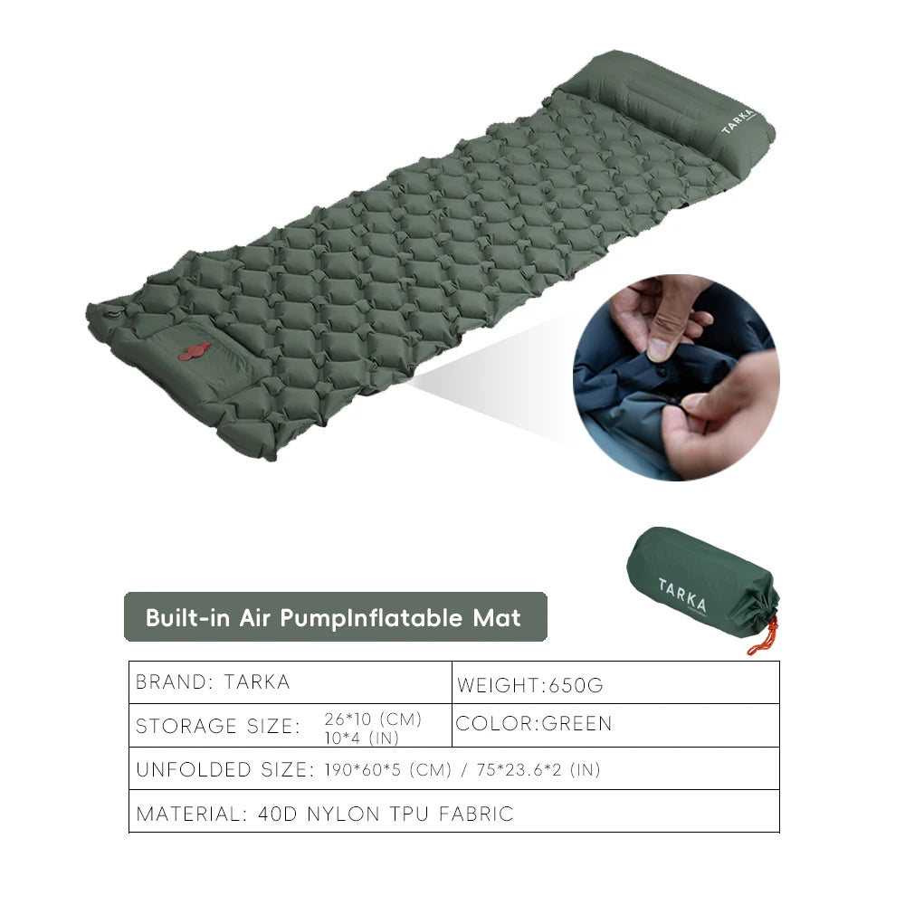TrailRest Inflatable Camping Pad with Pillow