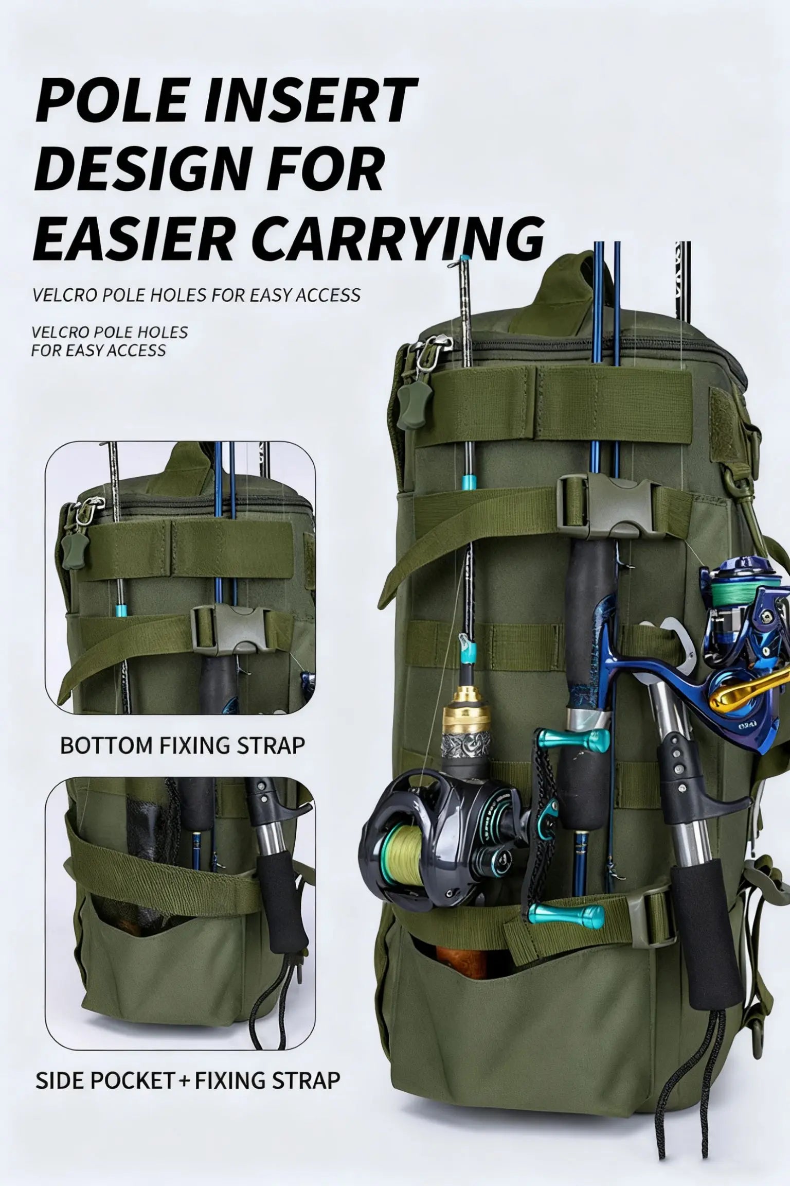 CastPack Tactical Fishing Backpack with Rod Holders