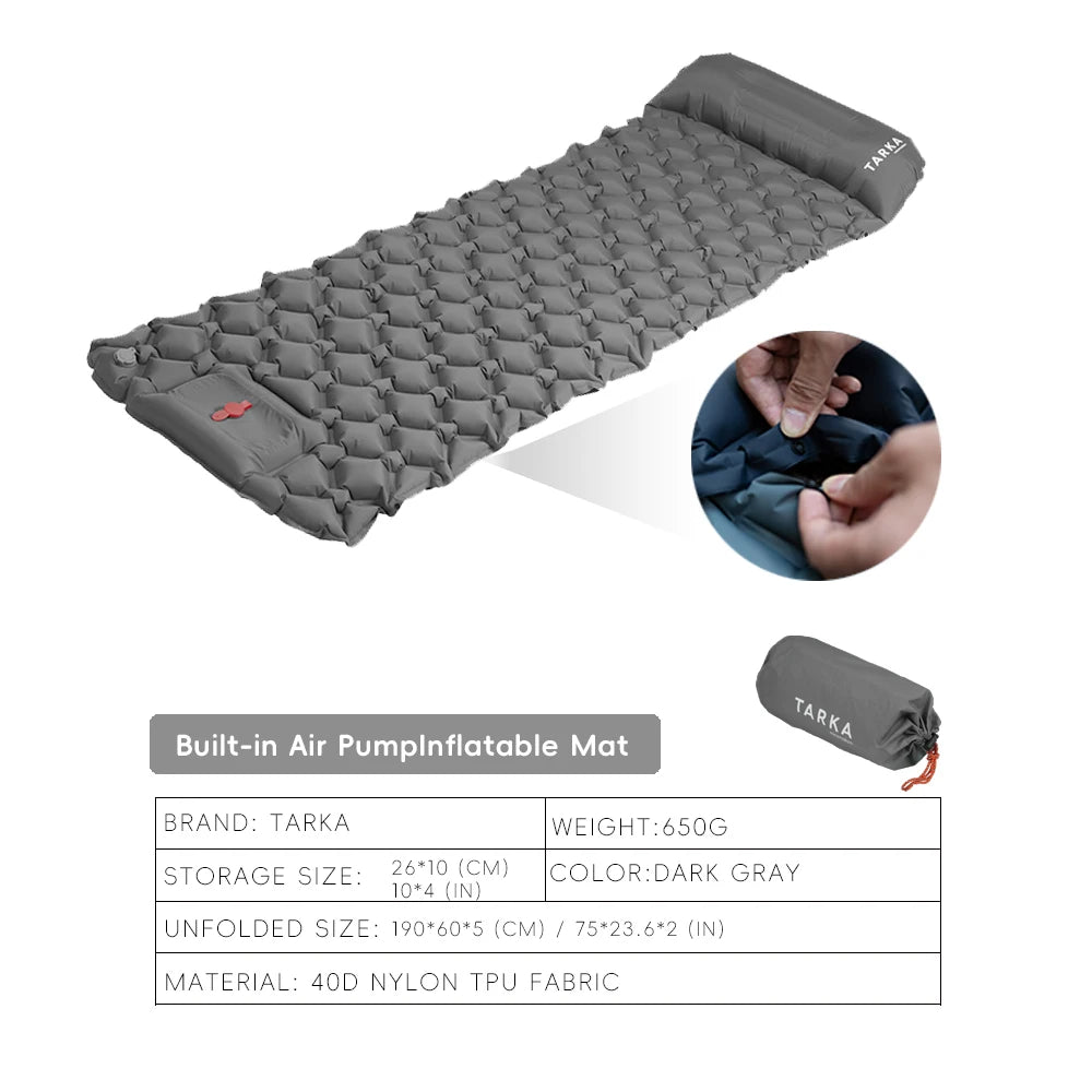 TrailRest Inflatable Camping Pad with Pillow