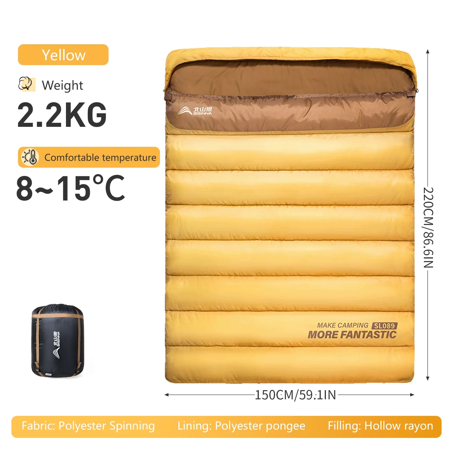 DualBase 2-Person 4-Season Camping Sleeping Bag