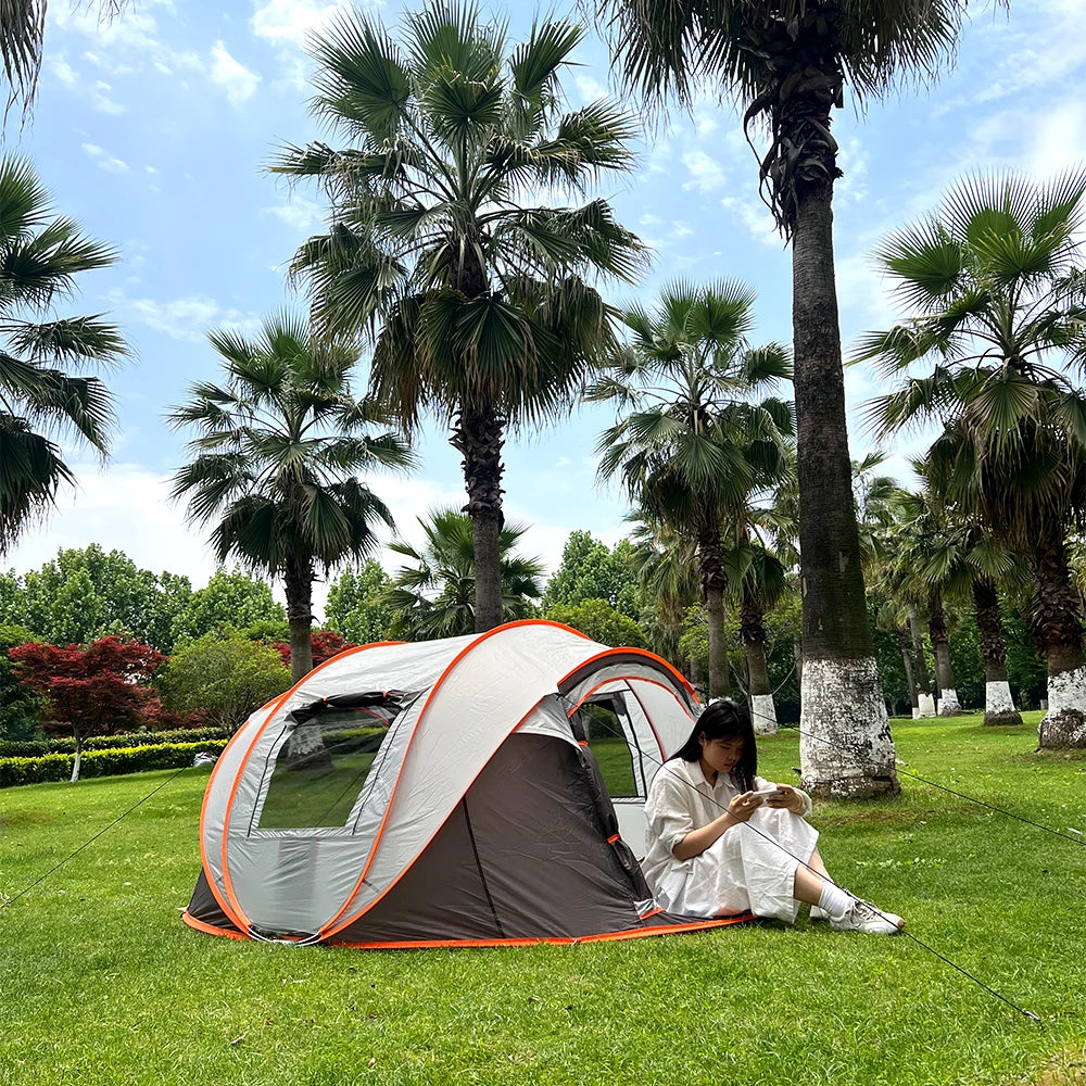 PopBase Instant Throw Camp Tent — 5-8 Person Waterproof
