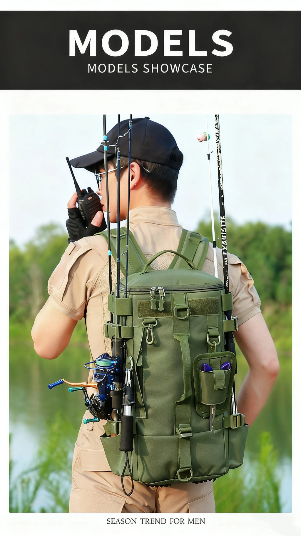 CastPack Tactical Fishing Backpack with Rod Holders