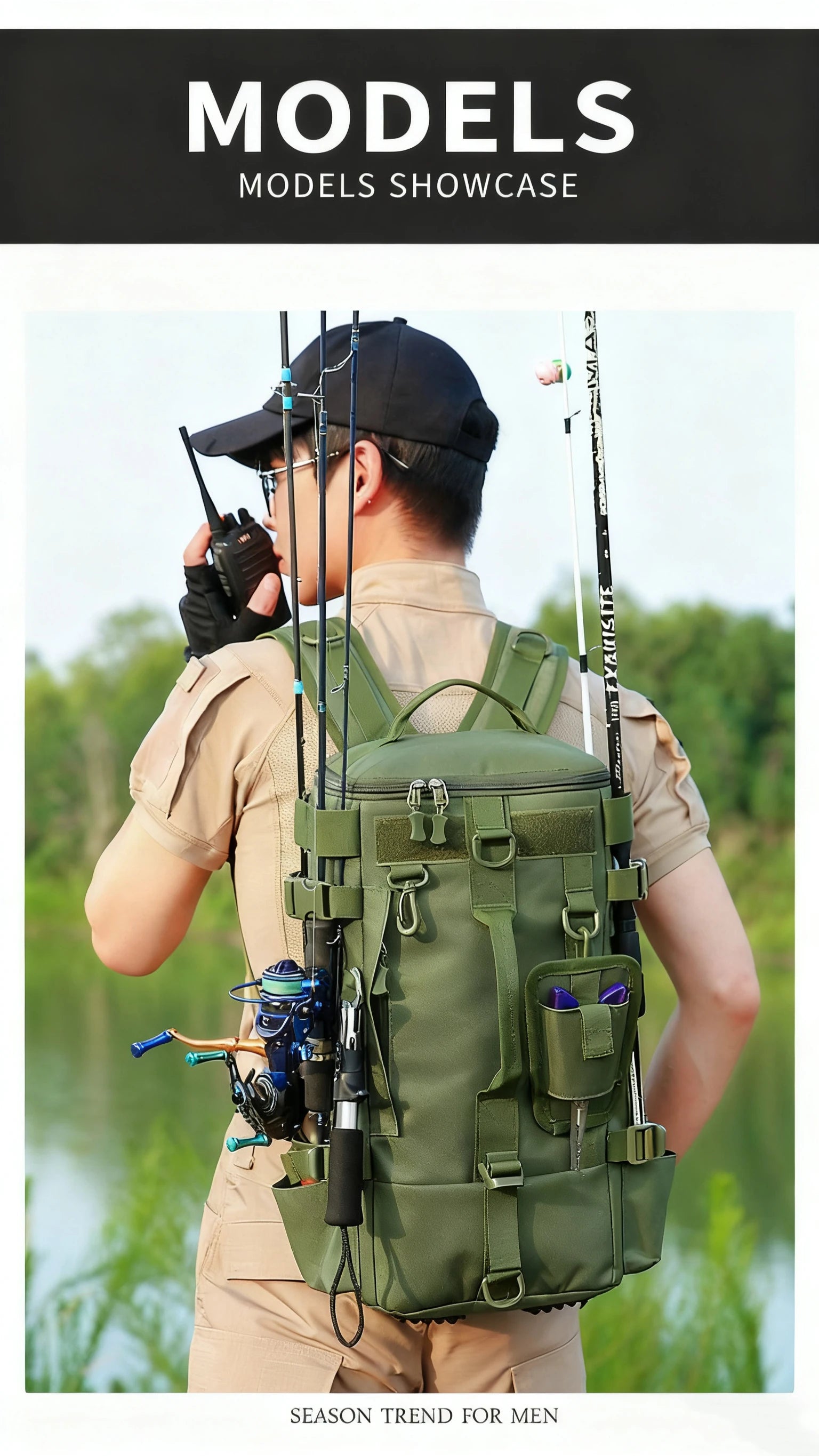 CastPack Tactical Fishing Backpack with Rod Holders
