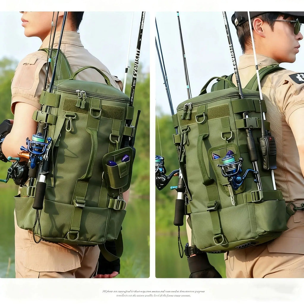 CastPack Tactical Fishing Backpack with Rod Holders