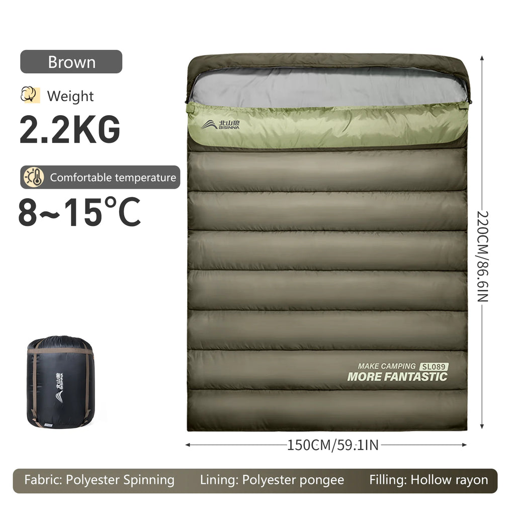 DualBase 2-Person 4-Season Camping Sleeping Bag