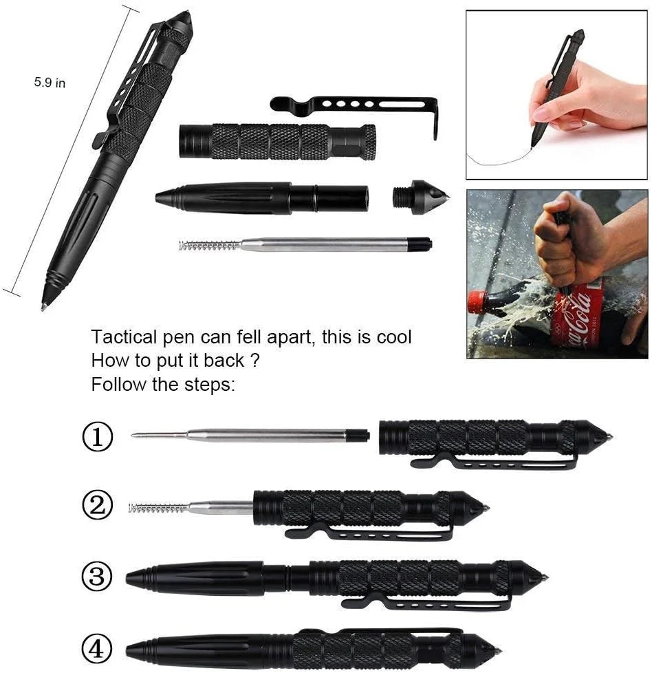 StrikePoint Military Tactical Pen — Tungsten Steel Glass Breaker