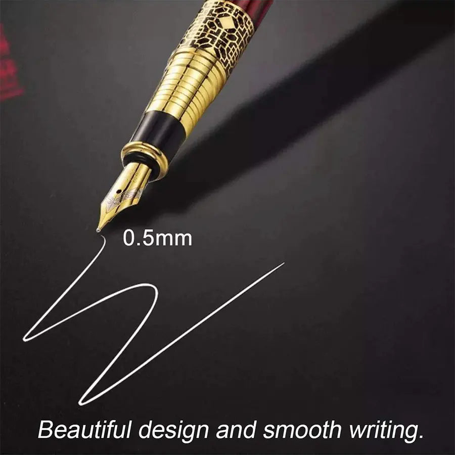 InkVault Retro Metal Fountain Pen & Ink Set