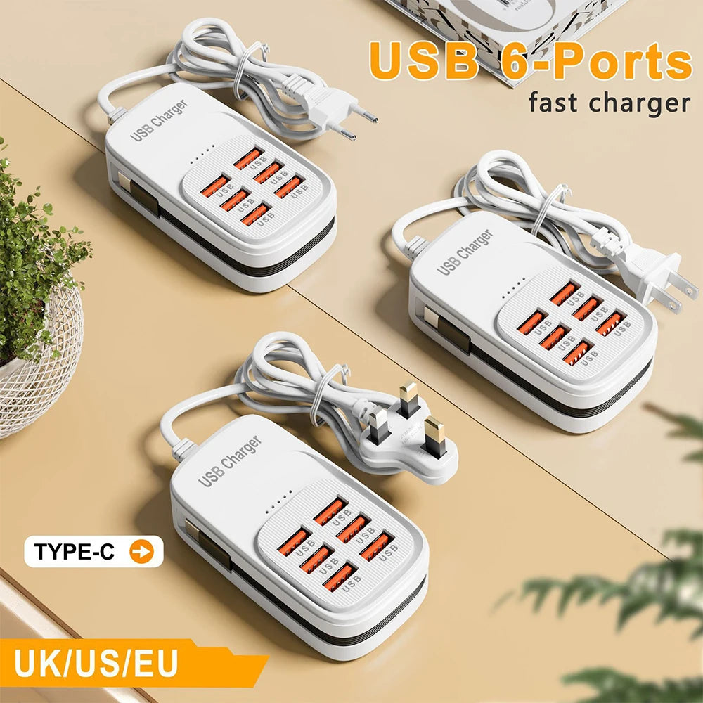 ChargeHub 6-in-1 USB Power Strip — 3PD Fast Charge