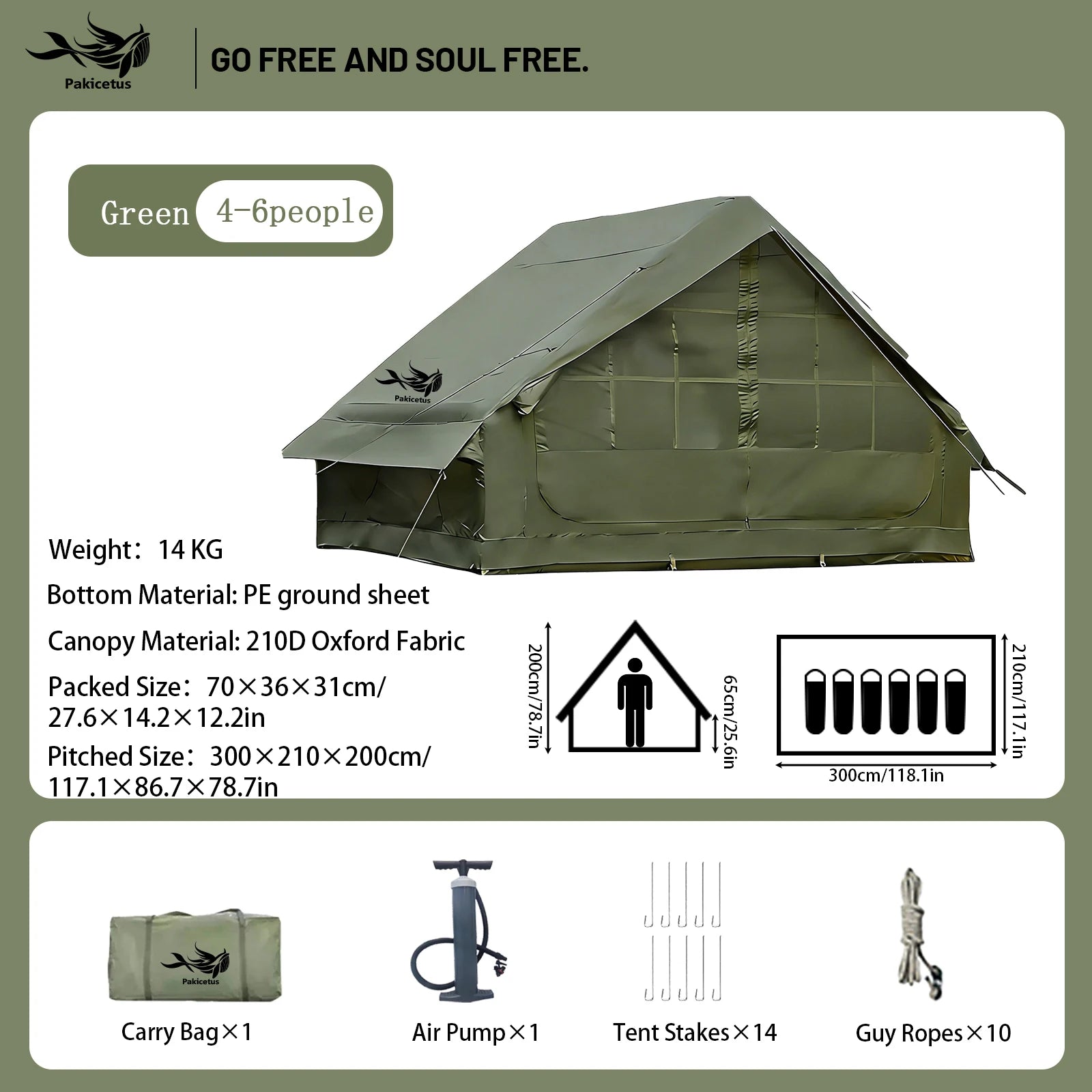 QuickDome Pakicetus Inflatable Family Camping Tent