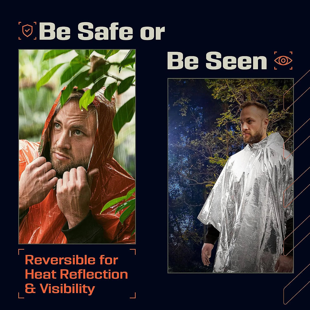 SurvivalPoncho Disposable Emergency Waterproof Rain Poncho