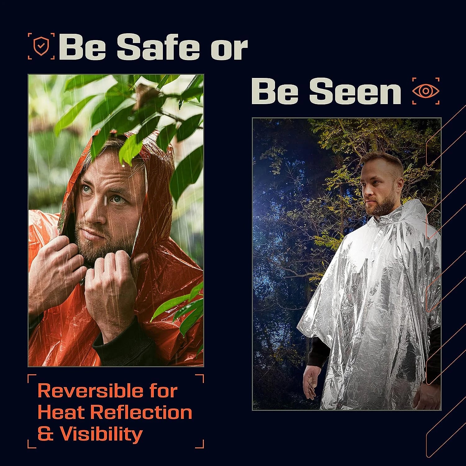 SurvivalPoncho Disposable Emergency Waterproof Rain Poncho