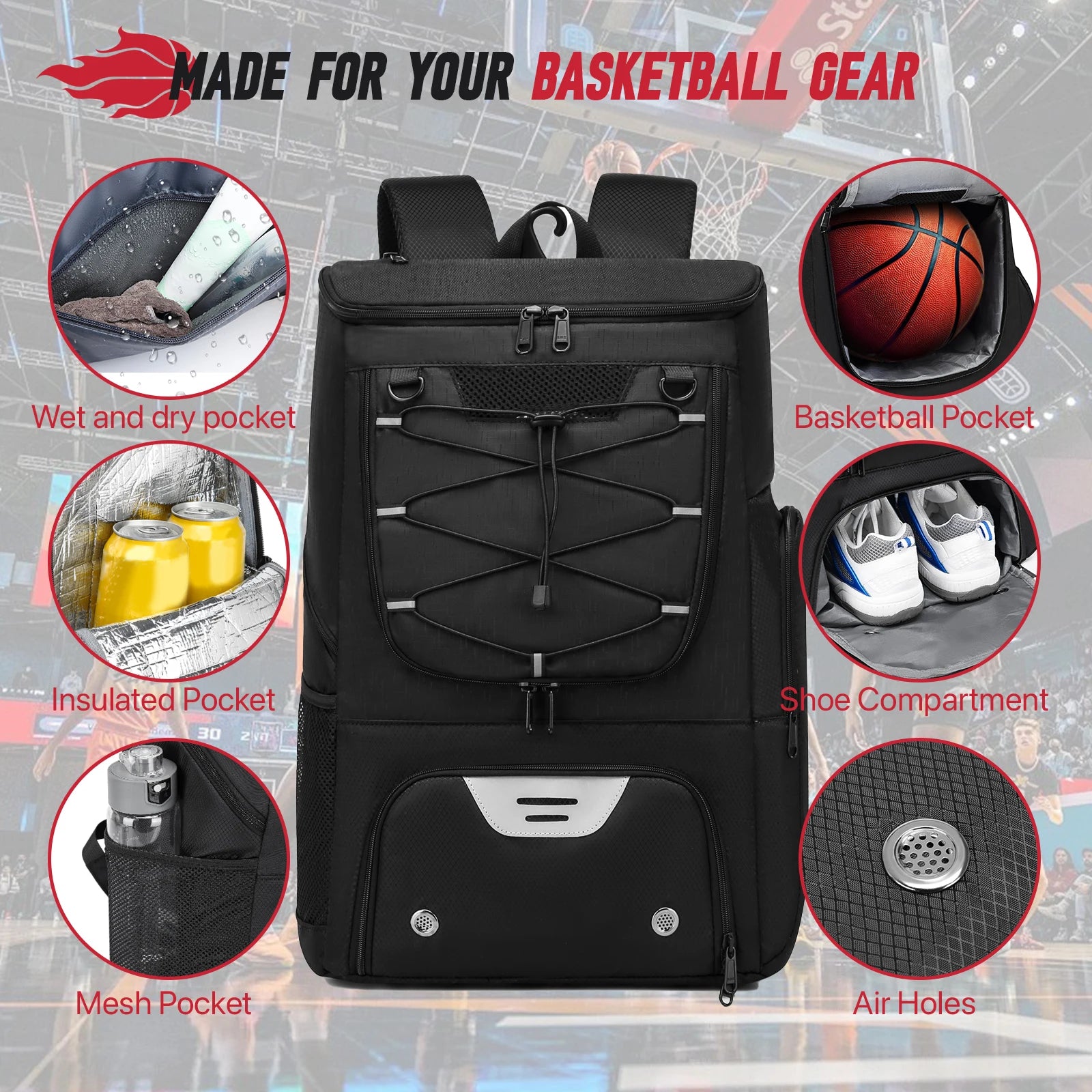 CourtPack Sports Backpack with Shoe Compartment