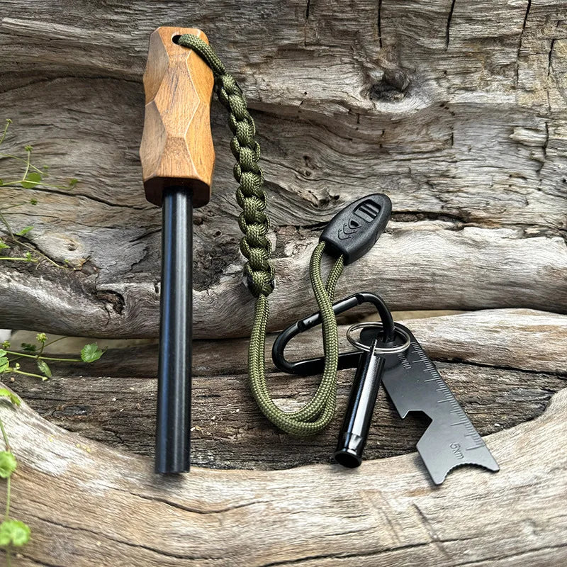 FlintStrike Magnesium Fire Starter Rod with Leather Strap