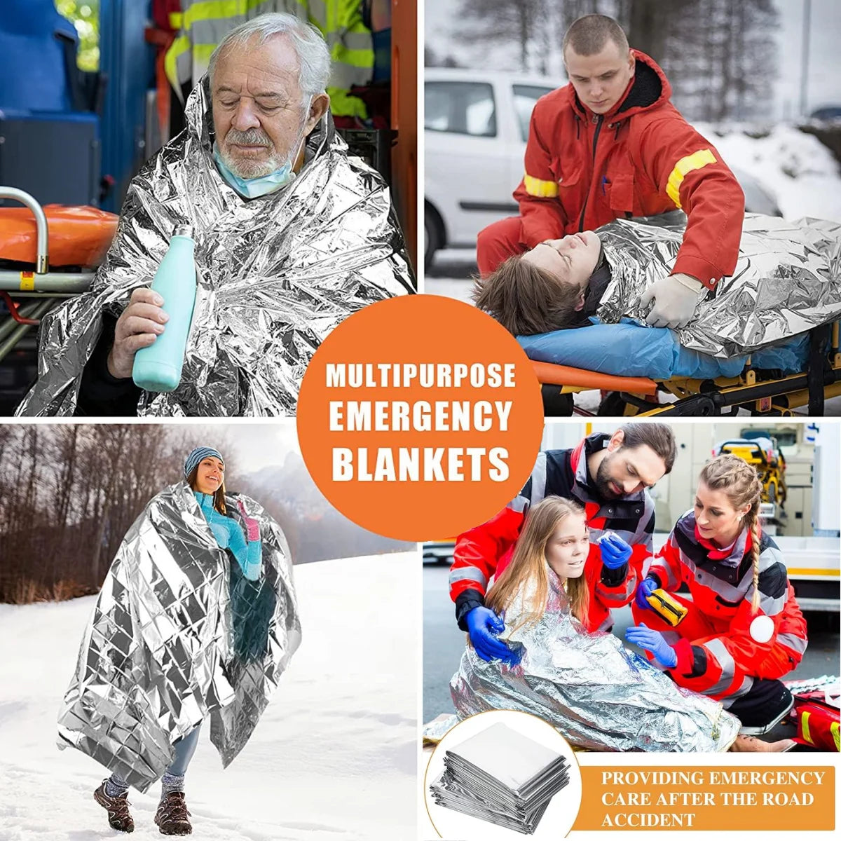 VaultWarm Mylar Emergency Blanket 4-Pack