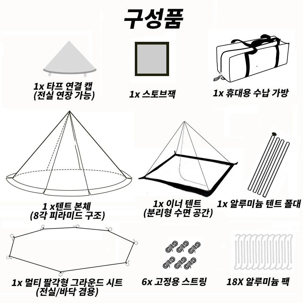HotShell 4-Season Teepee Hot Tent with Stove Jack
