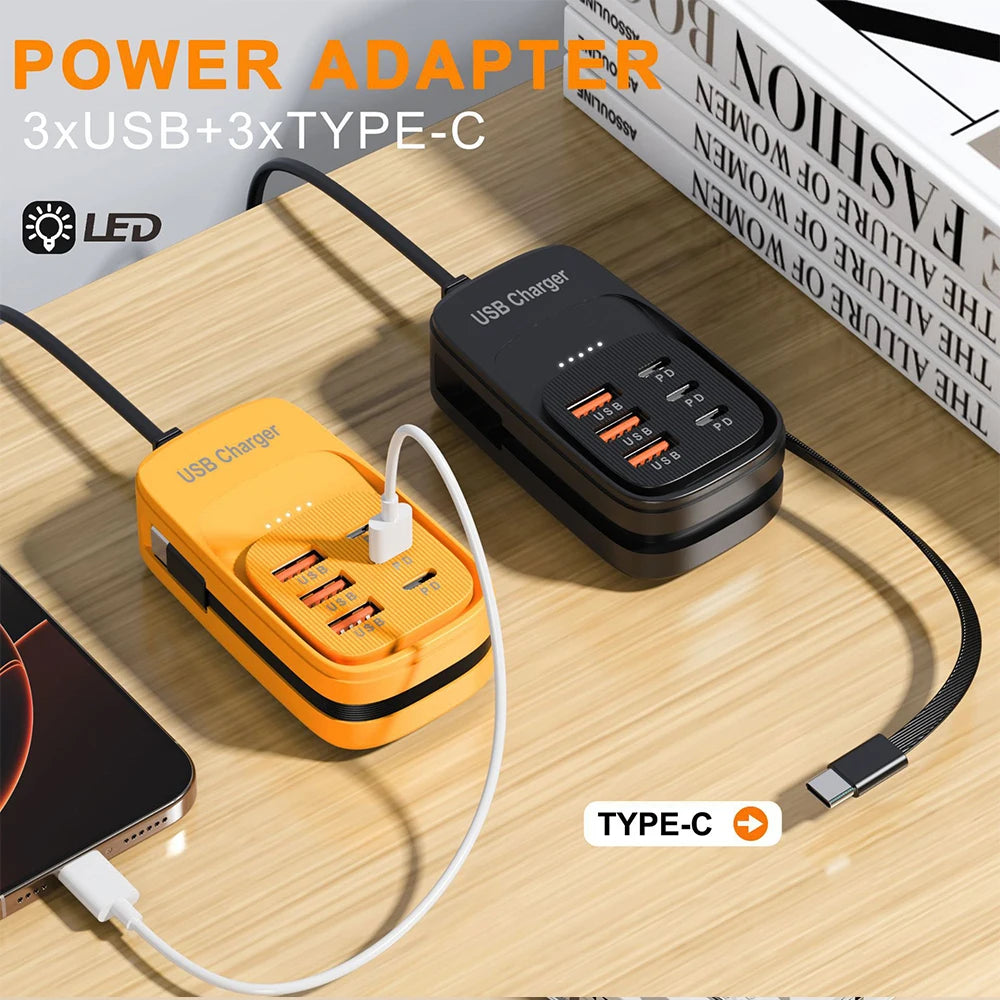 ChargeHub 6-in-1 USB Power Strip — 3PD Fast Charge