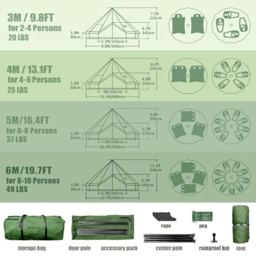 BellBase Bell Yurt Hot Tent with Stove Jack — 4 Season