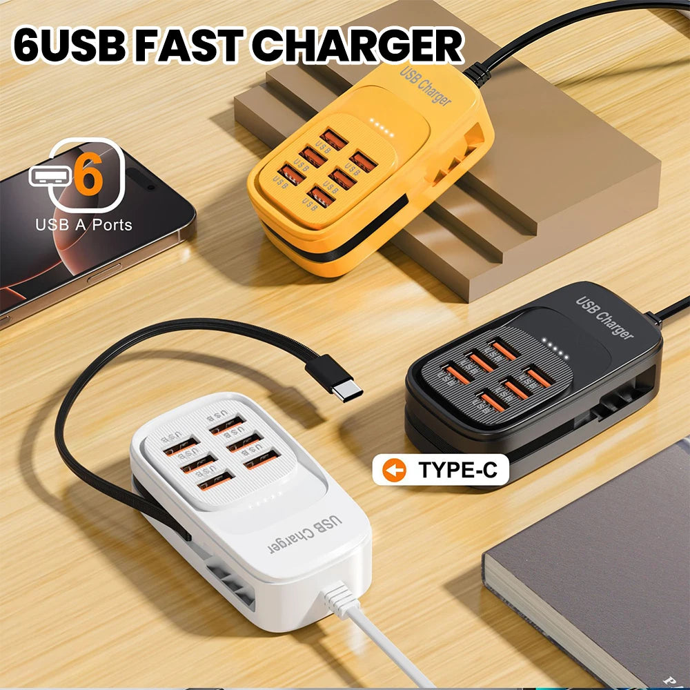 ChargeHub 6-in-1 USB Power Strip — 3PD Fast Charge