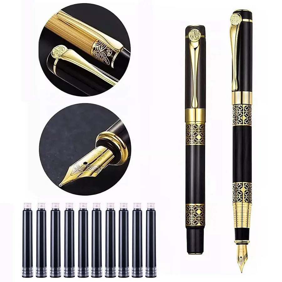 InkVault Retro Metal Fountain Pen & Ink Set