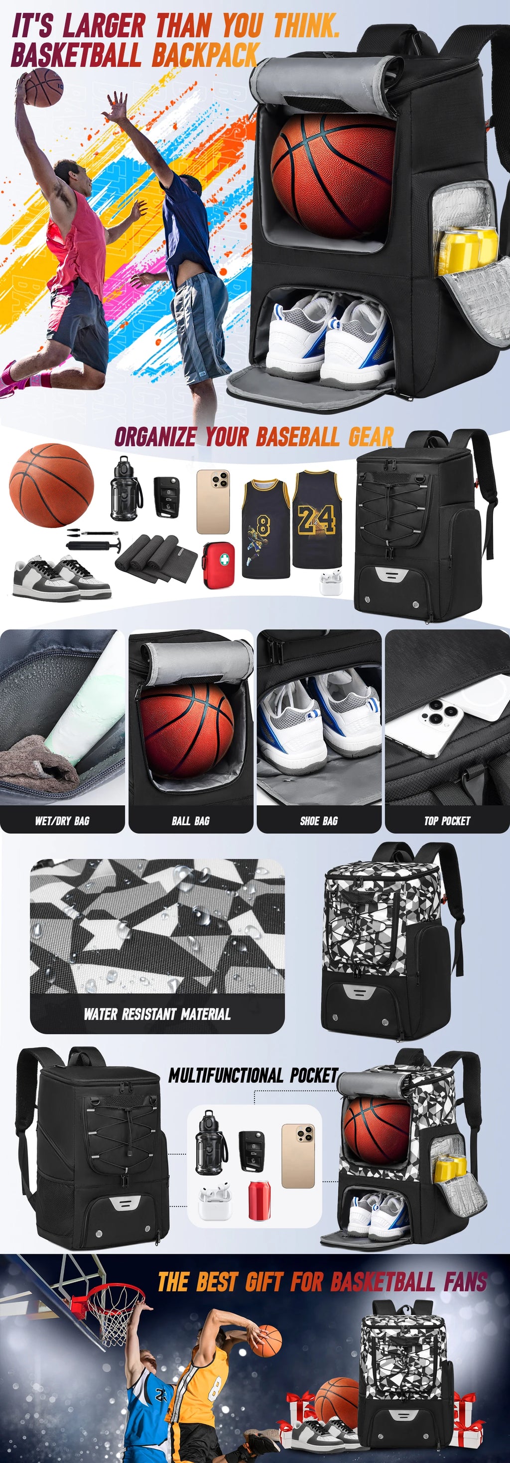CourtPack Sports Backpack with Shoe Compartment