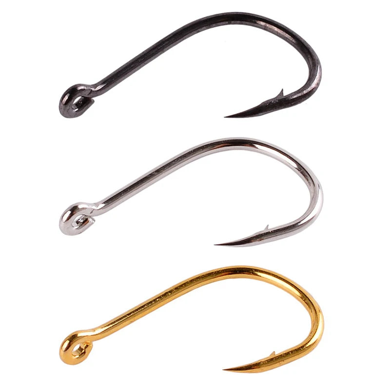 PrecisionHook 100-Pack Carbon Steel Fishing Hook Set