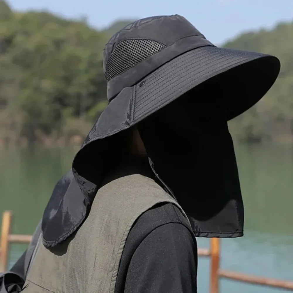 SunShield UV Protection Fishing Cap — Wide Brim Outdoor Hat