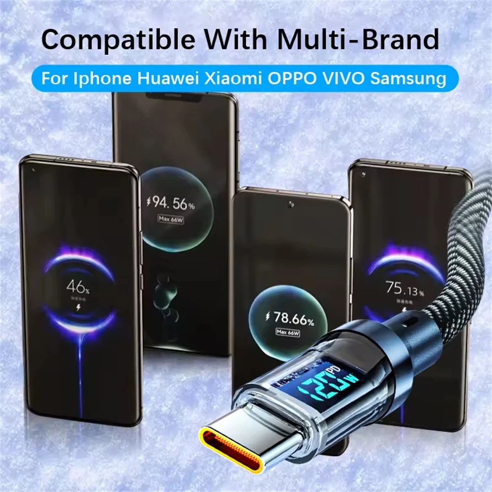 PowerSync 120W LED Display Fast Charging USB Cable