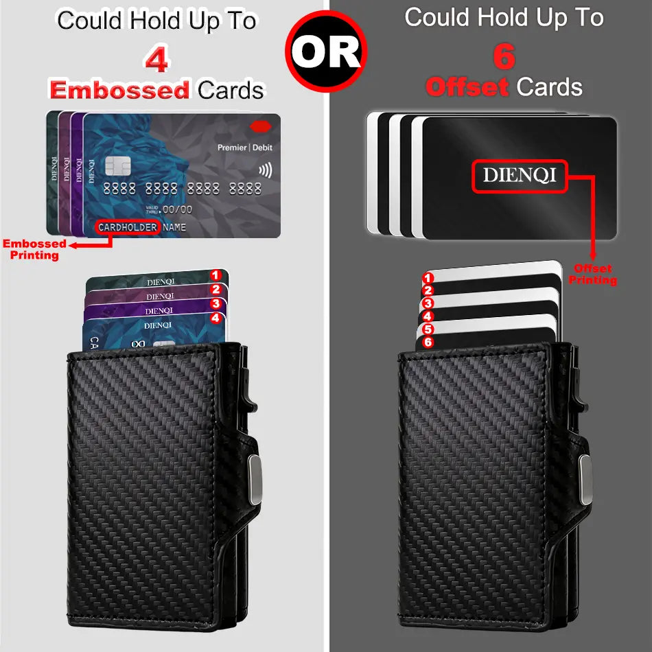 SlimVault RFID Blocking Minimalist Wallet | Carbon Fiber & Aluminum