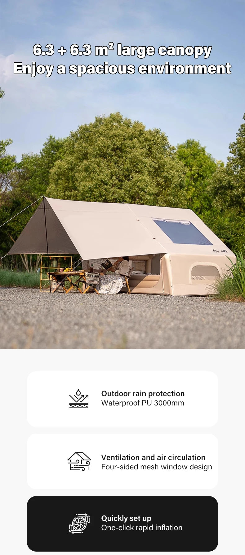 AirBase 2-in-1 Auto Inflatable Tent with Sunshade