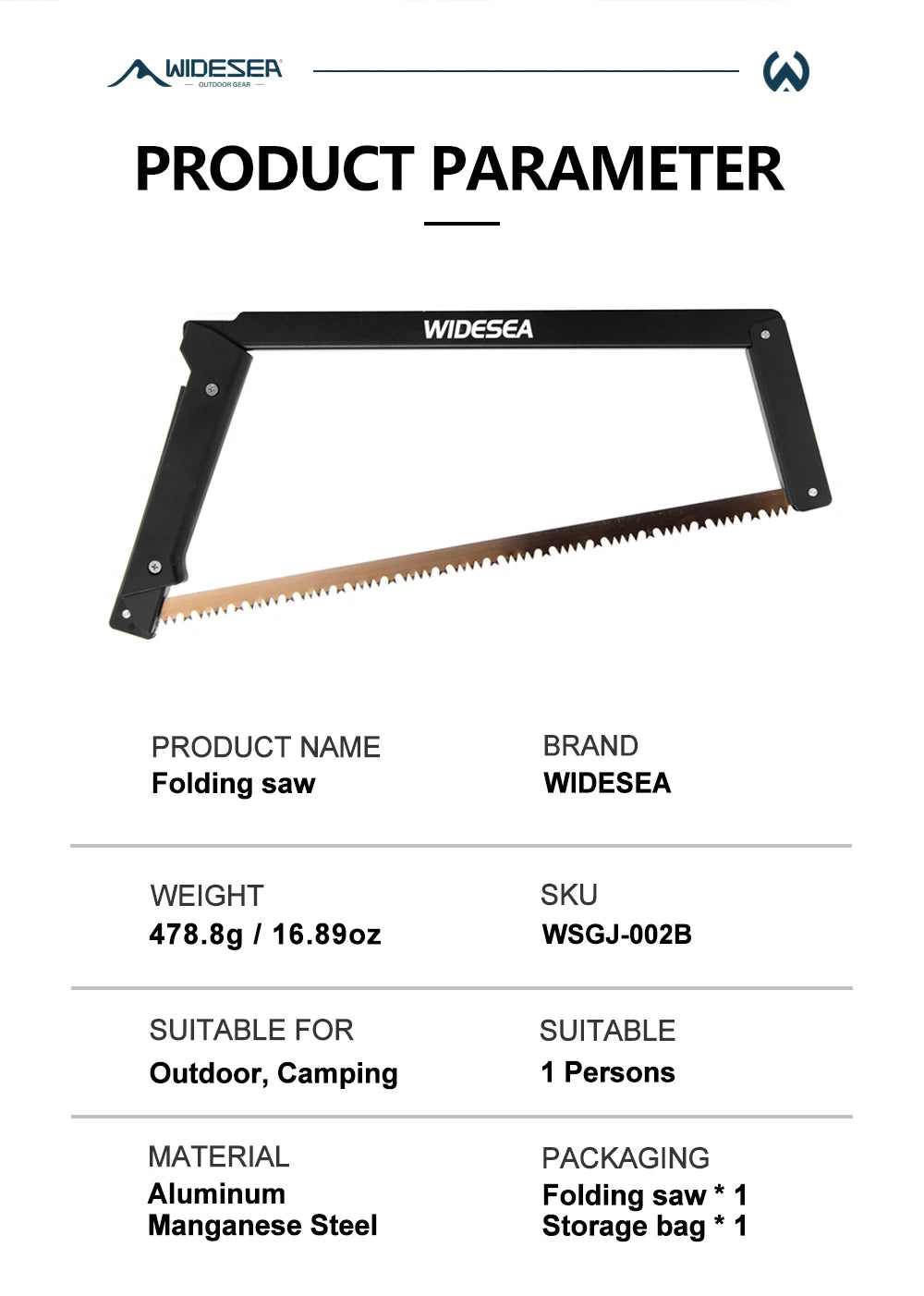 FoldSaw Aluminum Manganese Steel Folding Camp Saw