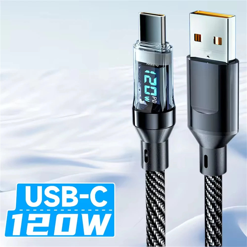 PowerSync 120W LED Display Fast Charging USB Cable