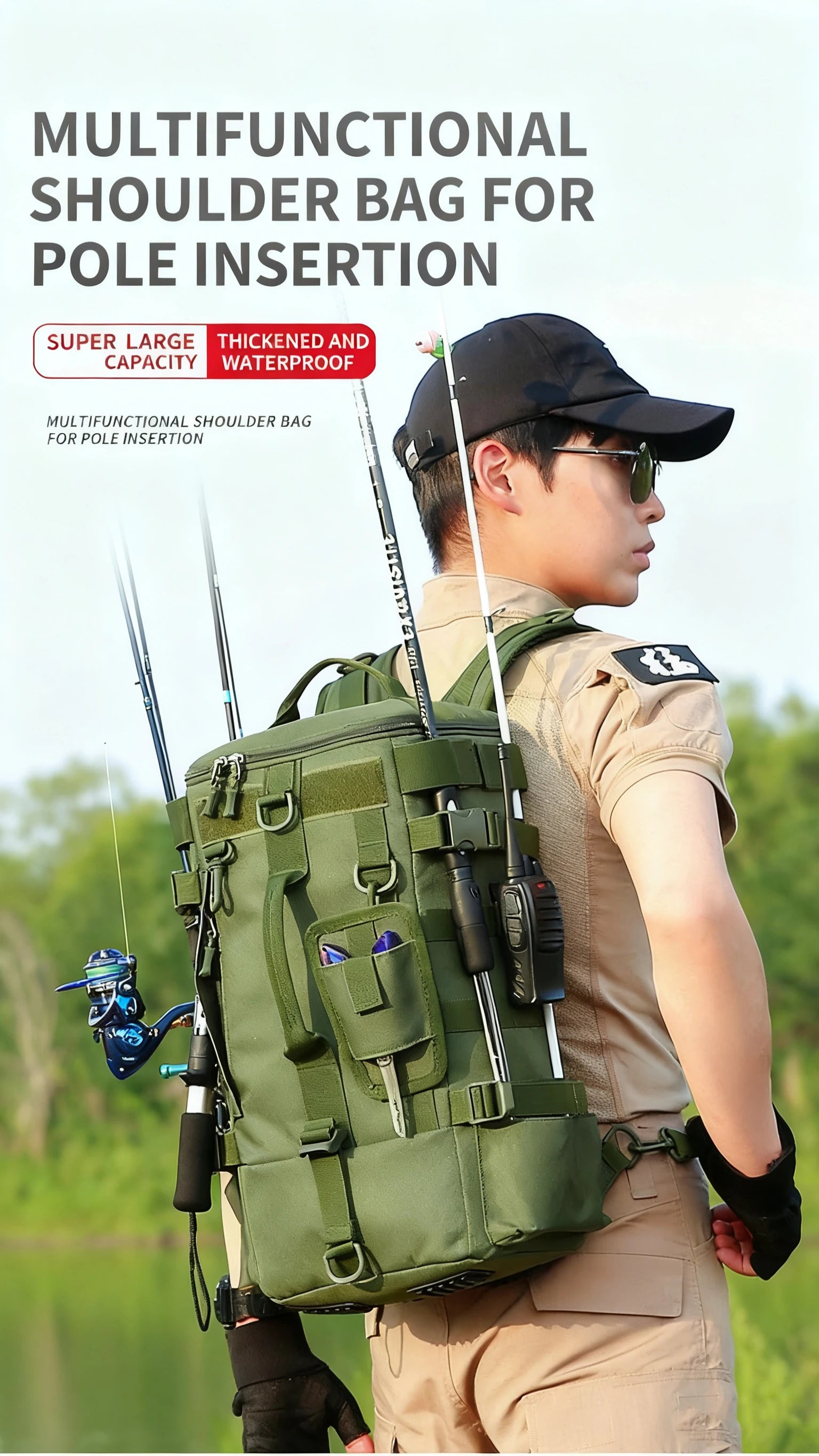 CastPack Tactical Fishing Backpack with Rod Holders
