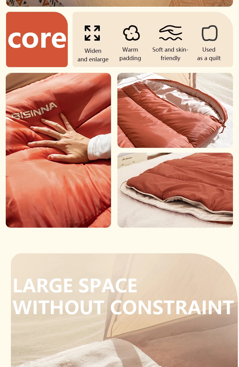 DreamBase Large 3-Season Camping Sleeping Bag — Lightweight