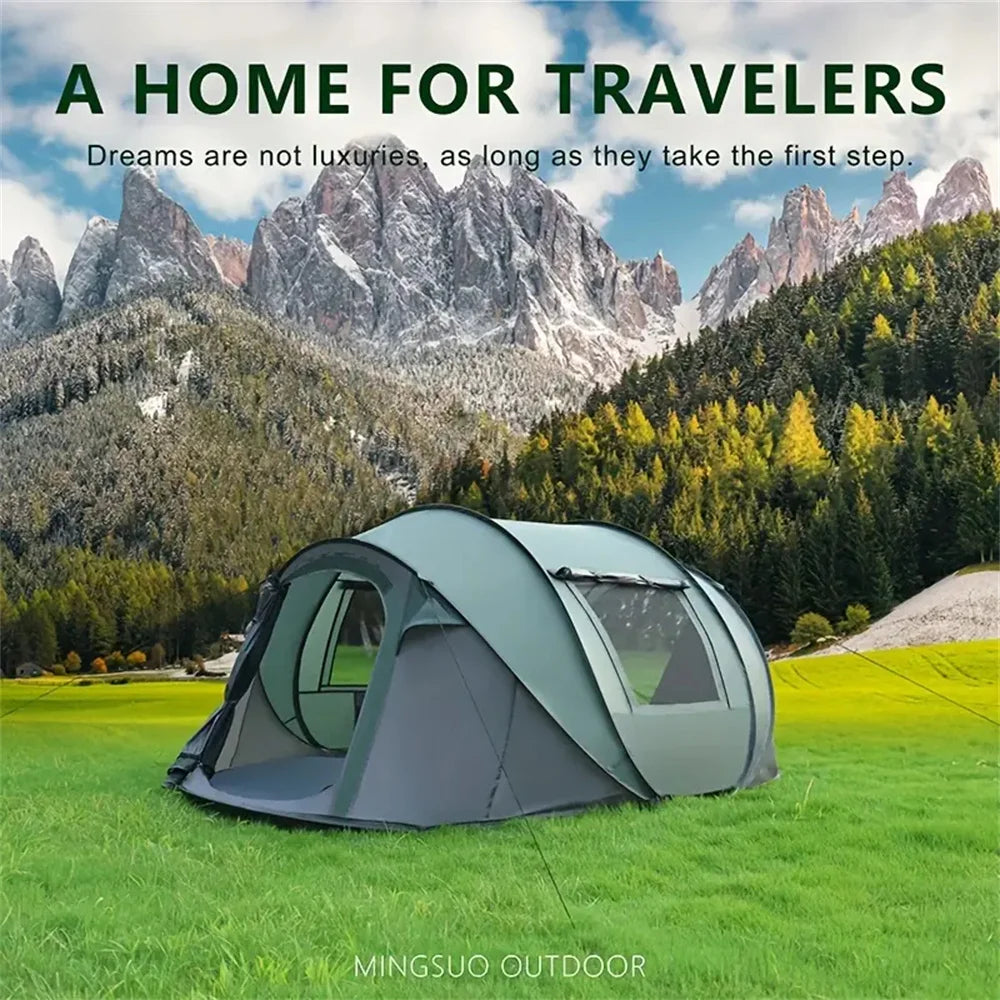 PopBase Instant Throw Camp Tent — 5-8 Person Waterproof