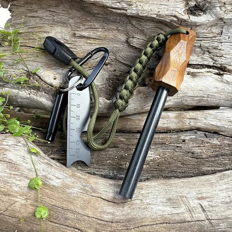 FlintStrike Magnesium Fire Starter Rod with Leather Strap