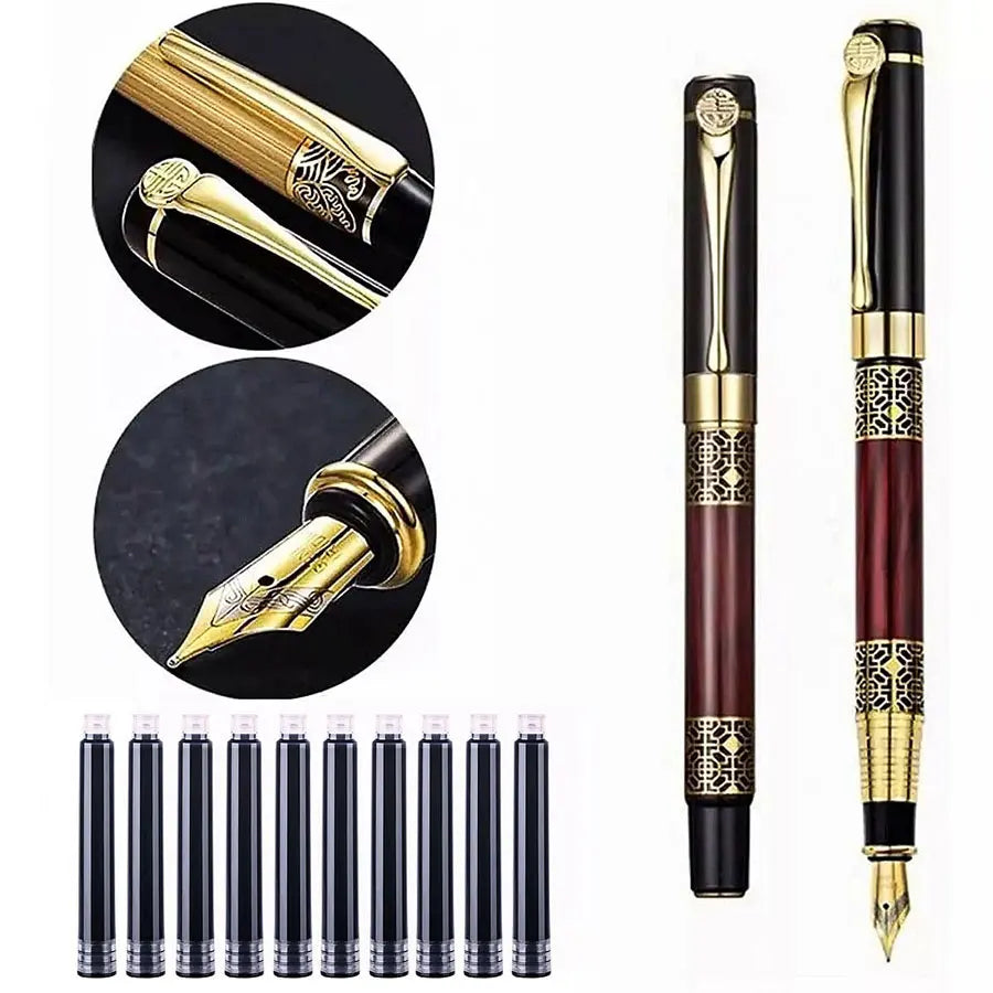 InkVault Retro Metal Fountain Pen & Ink Set