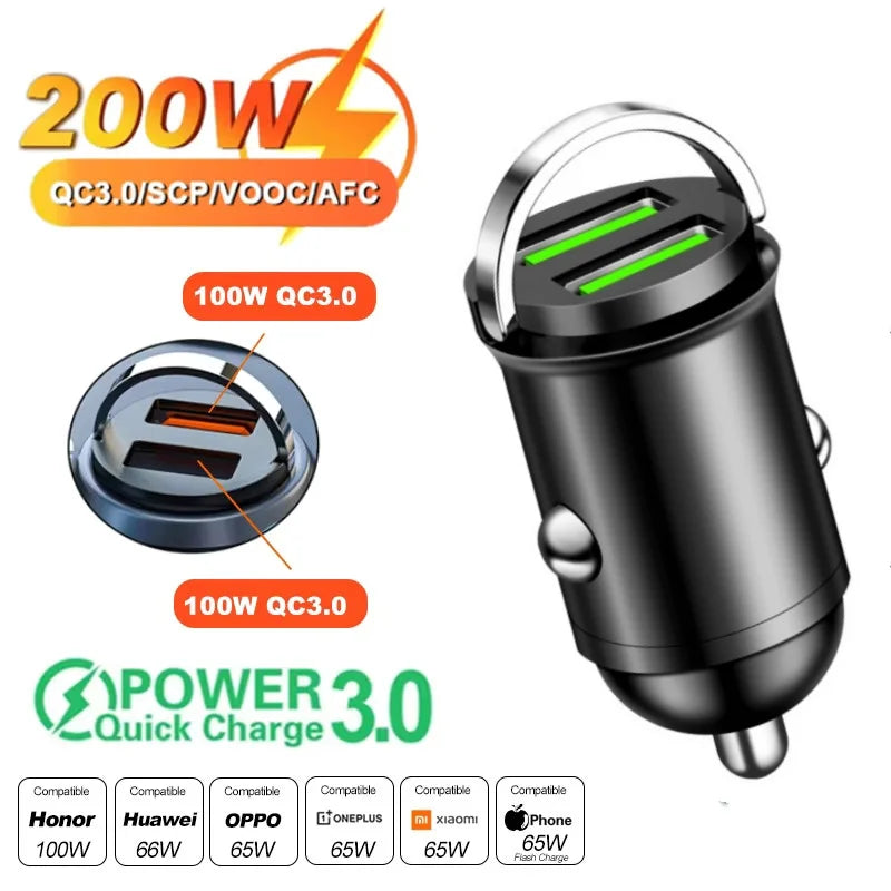 VoltDrive 200W PD Mini Car Fast Charger
